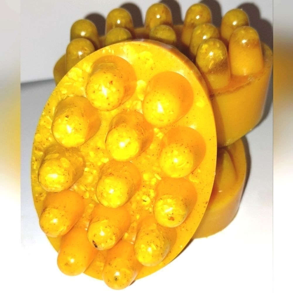 Hand crafted limited edition Honey Turmeric and oatmeal massage soap bar 1pc